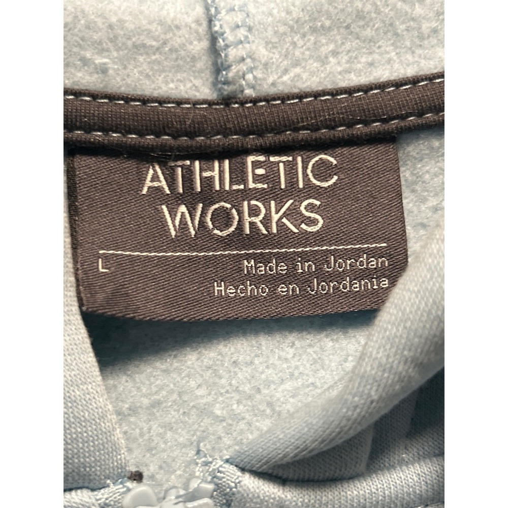 Athletic Works Hooded Fleece Zip Up Mens L Blue Presence NEW Full Zip Sweatshirt - Picture 4 of 8